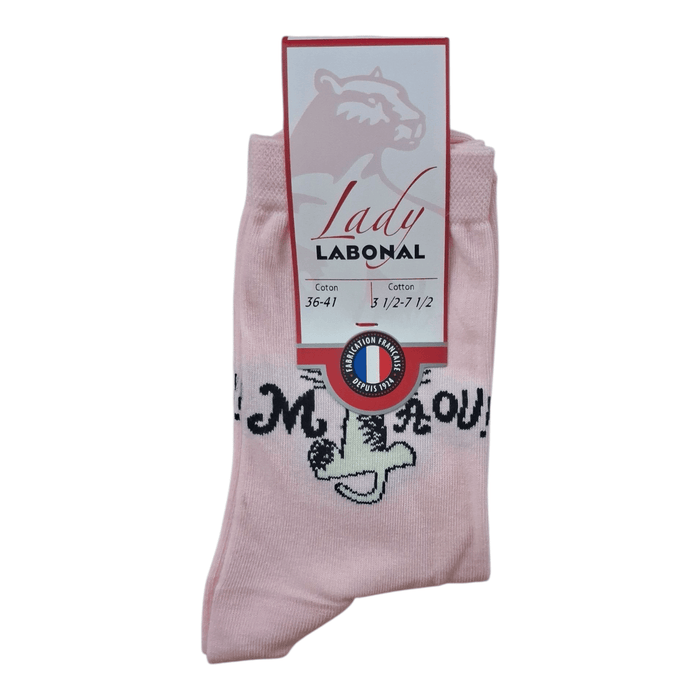 Chaussettes pour Femme en Coton - Touché doux - Rose - 36-41 (B0344)