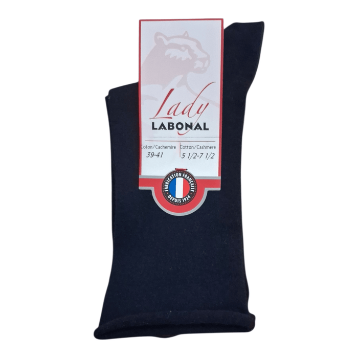 Chaussettes pour Femme en Coton - Contient du cachemire et de la soie - Marine - 39-41 (B0411)