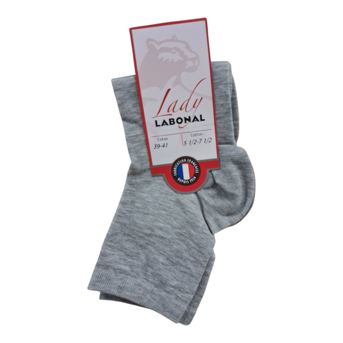 Socquettes pour Femme en Coton - Touché doux - Gris chiné - 39-41 (B0443)