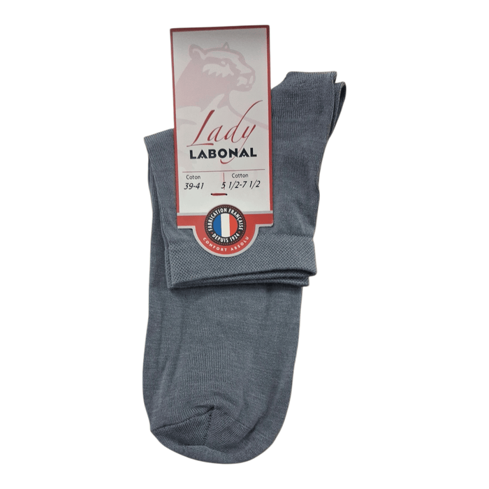 Socquettes pour Femme en Coton - Touché doux - Gris - 39-41 (B0513)