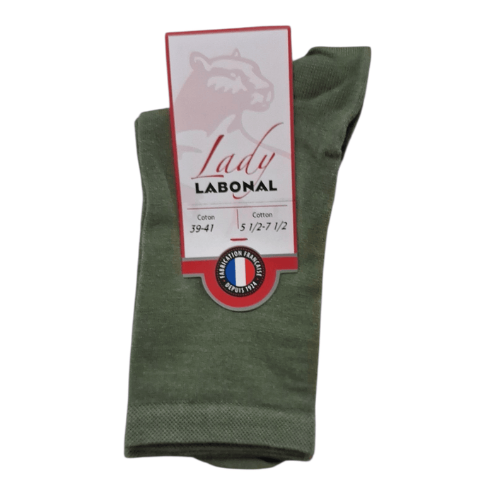 Chaussettes pour Femme en Coton - Touché doux - Vert - 39-41 (B0522)