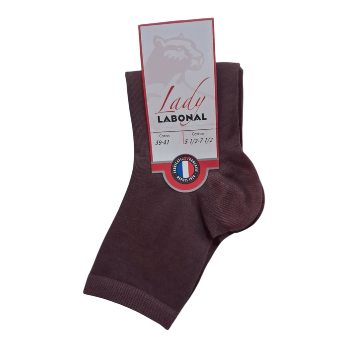 Socquettes pour Femme en Coton - Touché doux - Prune - 39-41 (B0531)