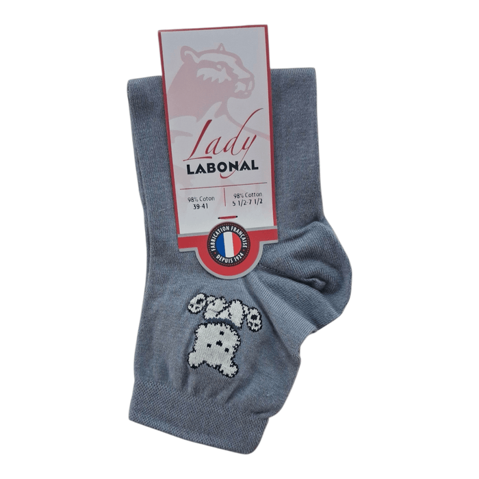 Chaussettes pour Femme en Coton - Touché doux - Gris - 39-41 (B0532)