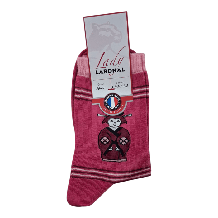 Chaussettes pour Femme en Coton - Touché doux - Fuschia - 36-41 (B0613)