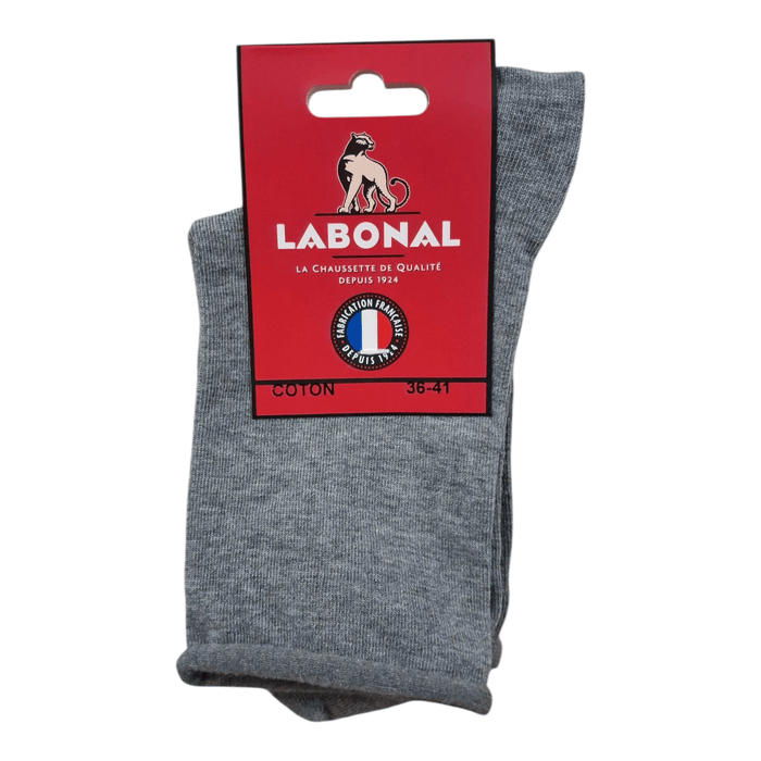 Chaussettes pour Femme en Coton - Touché doux - Gris chiné - 36-41 (B0622)