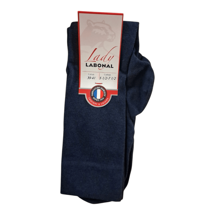 Mi-bas pour Femme en Coton - Touché doux - Marine chiné - 39-41 (B0641)