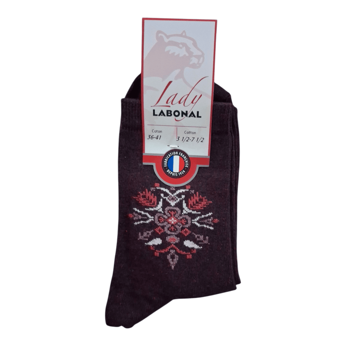 Chaussettes pour Femme en Coton - Touché doux - Bordeaux - 36-41 (B0644)