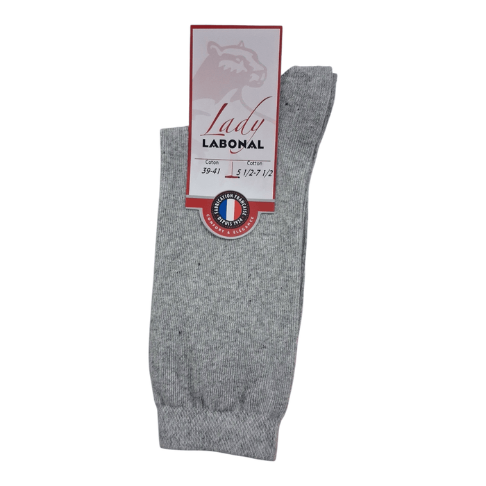 Chaussettes pour Femme en Coton - Matière recyclée - Gris chiné - 39-41 (B0711)