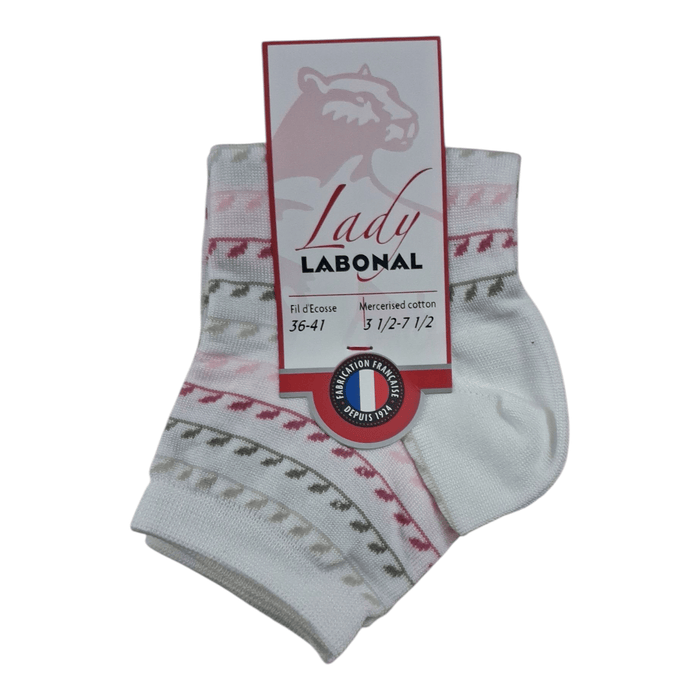 Socquettes pour Femme en Fil d'Ecosse - Résistant - Blanc - 36-41 (B0712)