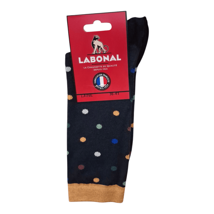 Chaussettes pour Femme en Laine - Produit chaud - Noir/Jaune - 36-41 (B0733)