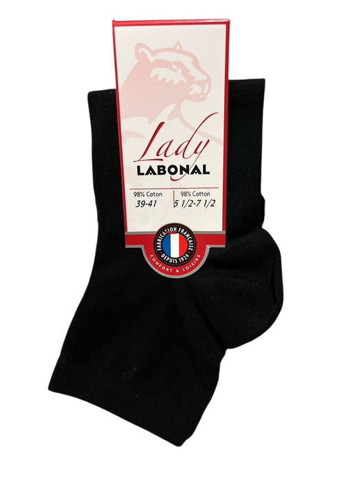 Socquettes pour Femme en Coton - Touché doux - Noir - 39-41 (B0812)