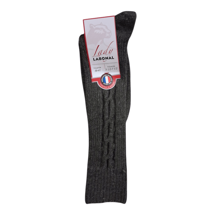 Mi-bas pour Femme en Polyamide - Contient de l'angora et de l'alpaga - Marron chiné - 39-41 (B0924)