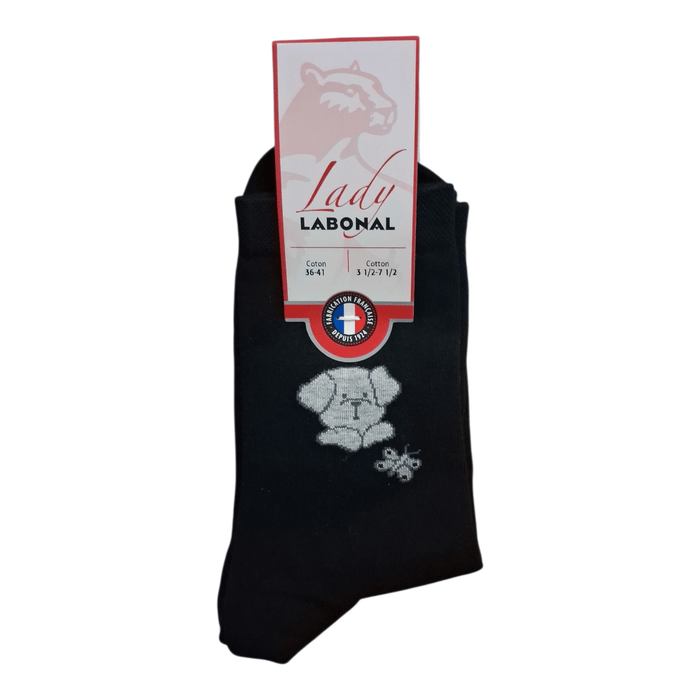 Chaussettes pour Femme en Coton - Touché doux - Noir - 36-41 (B1044)