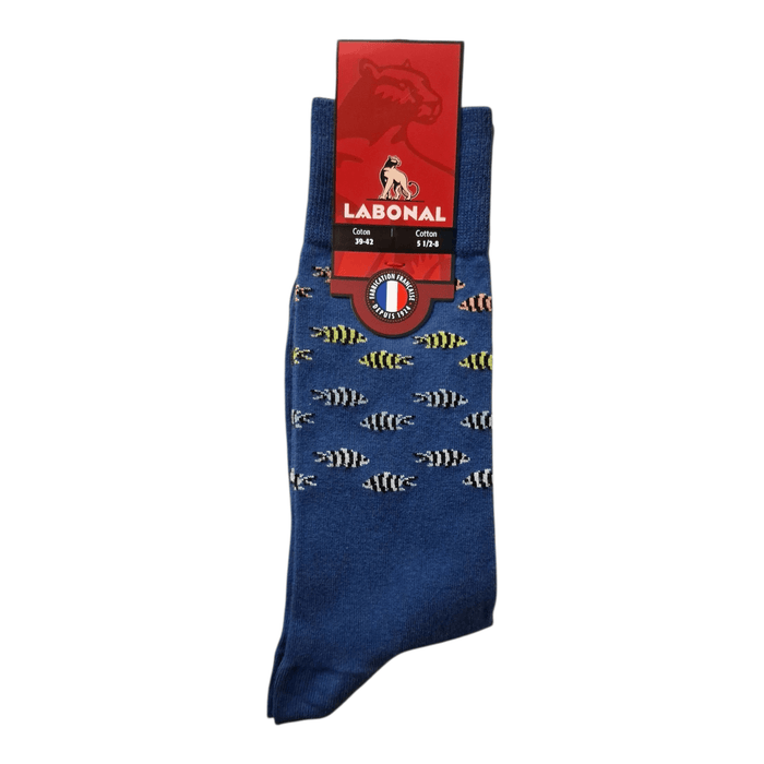Chaussettes pour Homme en Coton - Touché doux - Bleu - 39-42 (C0113)