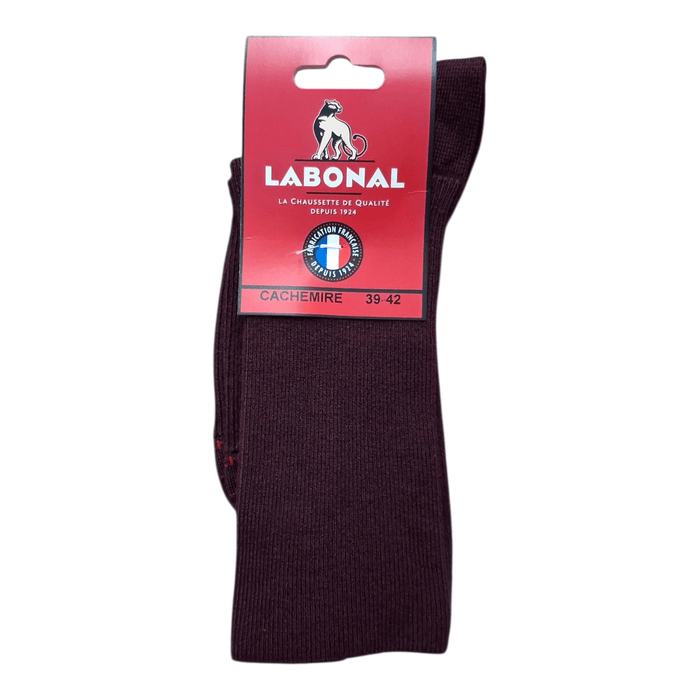Chaussettes pour Homme en Viscose - Contient du cachemire - Bordeaux - 39-42 (C0232)