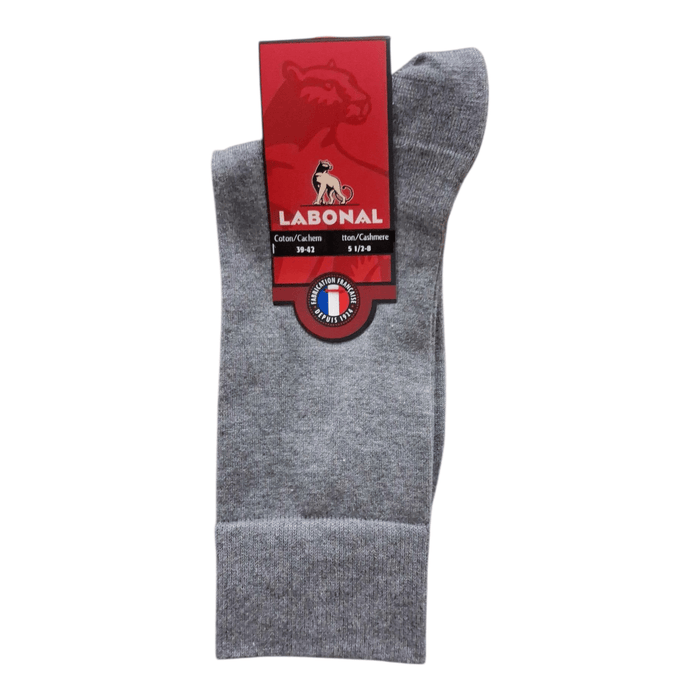 Chaussettes pour Homme en Coton - Contient du cachemire et de la soie - Gris chiné - 39-42 (C0333)
