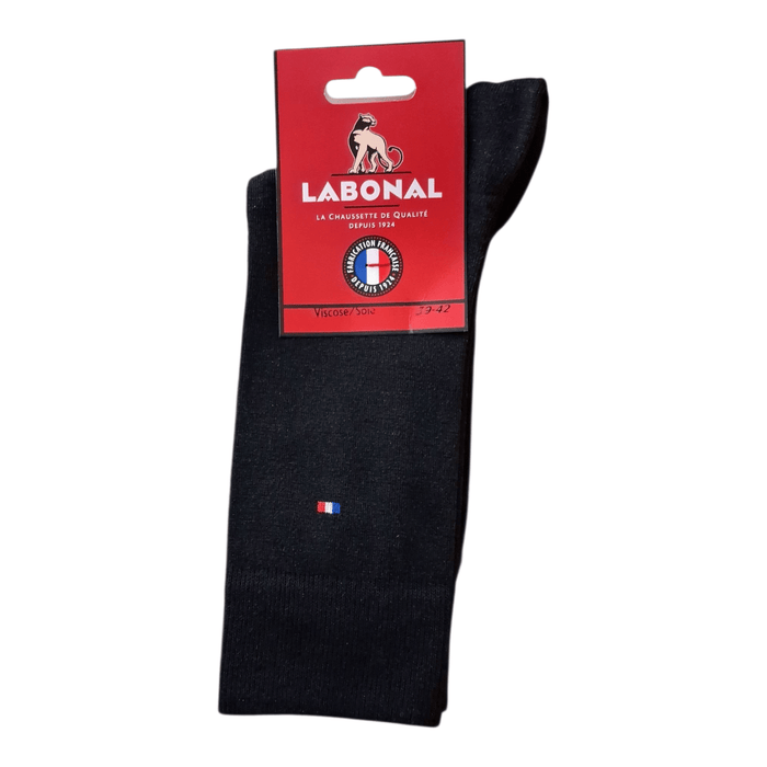 Chaussettes pour Homme en Viscose - Contient de la soie - Noir - 39-42 (C0413)