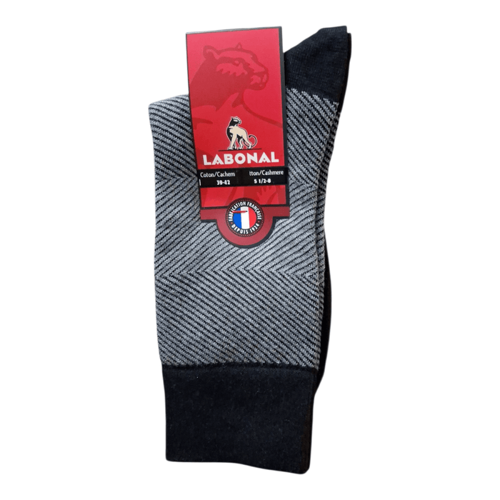 Chaussettes pour Homme en Coton - Contient du cachemire et de la soie - Noir - 39-42 (C0421)