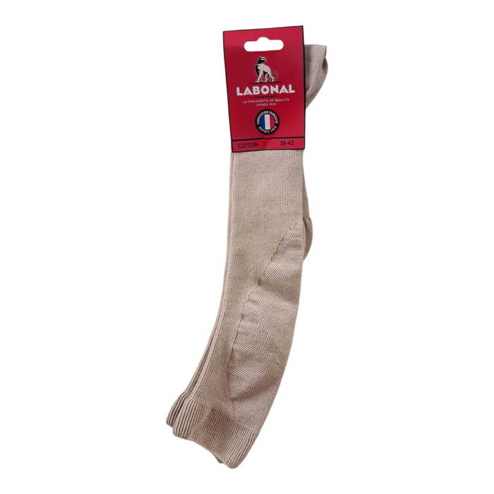 Mi-bas pour Homme en Coton - Contention - Beige - 39-42 (C0424)