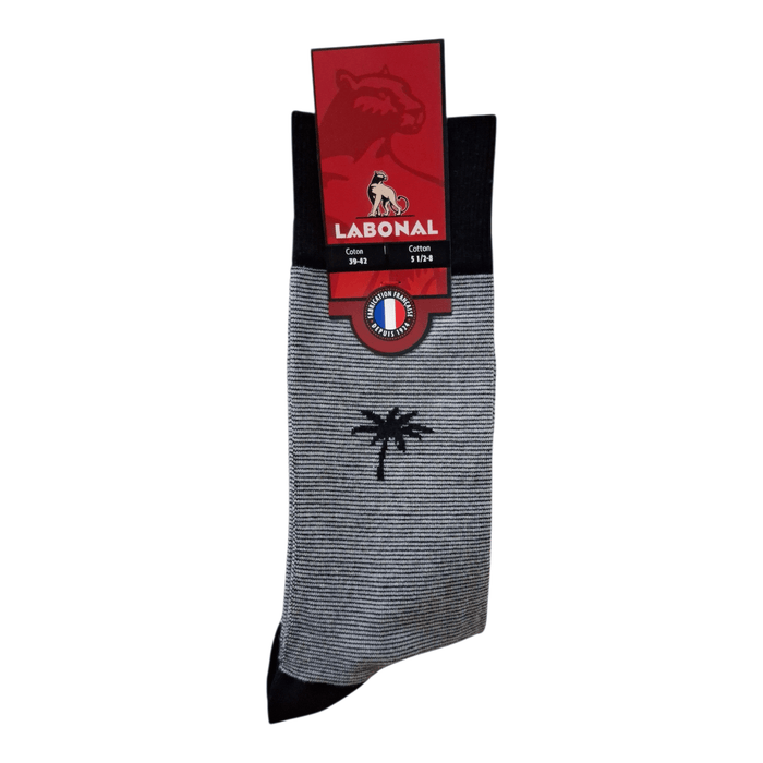 Chaussettes pour Homme en Coton - Touché doux - Noir/Gris - 39-42 (C0433)