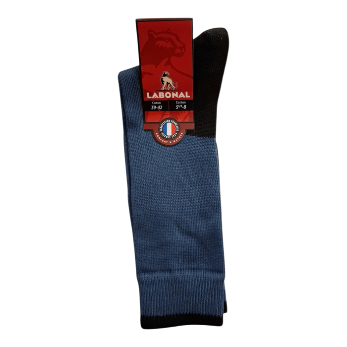 Chaussettes pour Homme en Coton - Renfort chaussures de sécurité - Bleu/Noir - 39-42 (C0544)