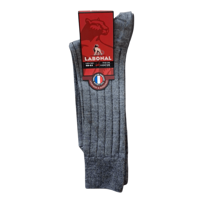 Chaussettes pour Homme en Soie - Contient de la laine - Gris chiné - 40-41 (C0732)
