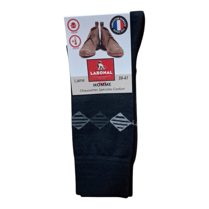 Chaussettes pour Homme en Laine - Produit chaud - Noir - 39-41 (C0744)