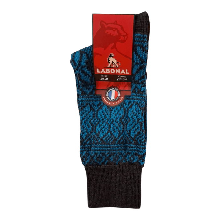 Chaussettes pour Homme en Laine - Produit épais - Noir/Turquoise - 40-41 (C0822)