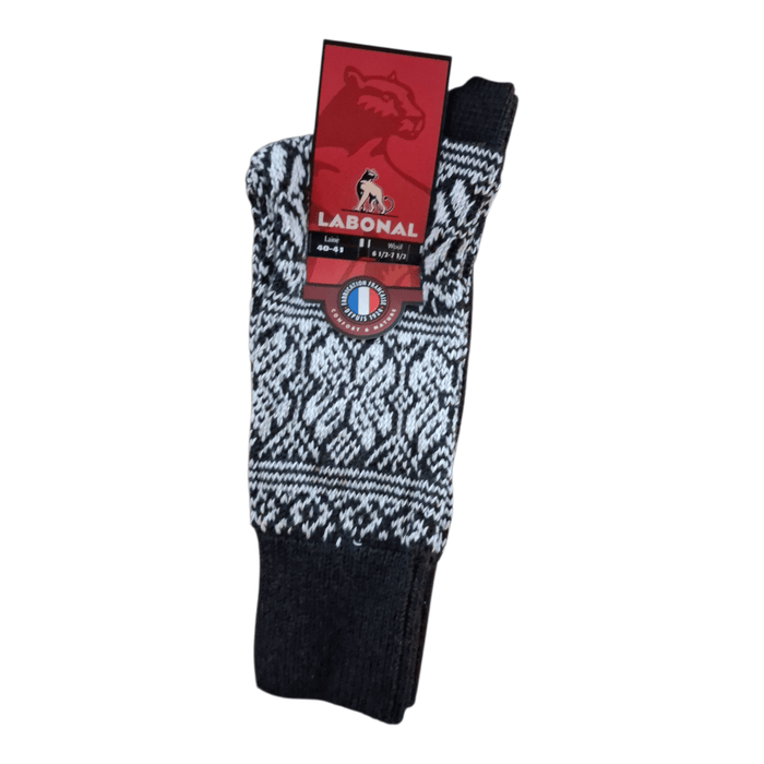 Chaussettes pour Homme en Laine - Produit épais - Anthracite/Blanc - 40-41 (C0833)