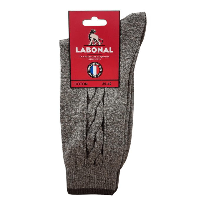 Chaussettes pour Homme en Coton - Touché doux - Marron chiné - 39-42 (C0844)