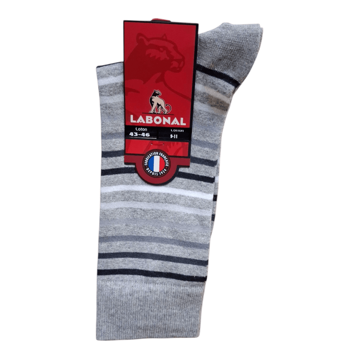 Chaussettes pour Homme en Coton - Touché doux - Gris - 43-46 (D0232)