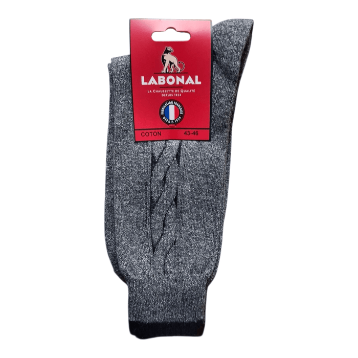 Chaussettes pour Homme en Coton - Touché doux - Gris chiné - 43-46 (D0341)