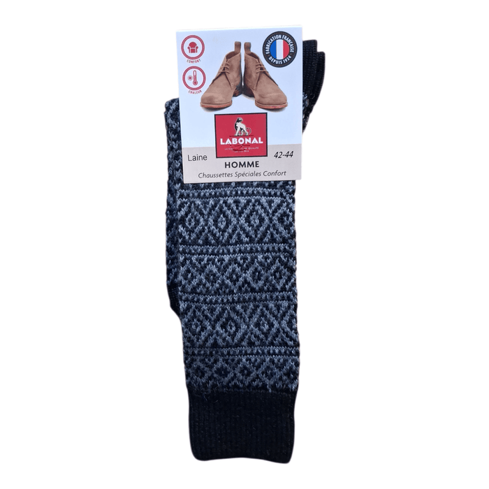 Chaussettes pour Homme en Laine - Produit épais - Noir - 42-44 (D0522)