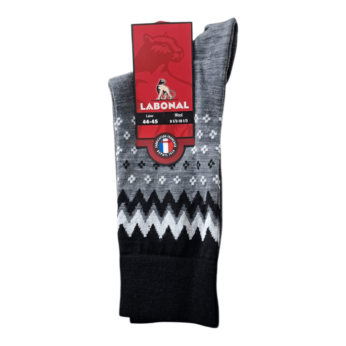 Chaussettes pour Homme en Laine - Produit chaud - Gris chiné/Noir - 44-45 (D0614)