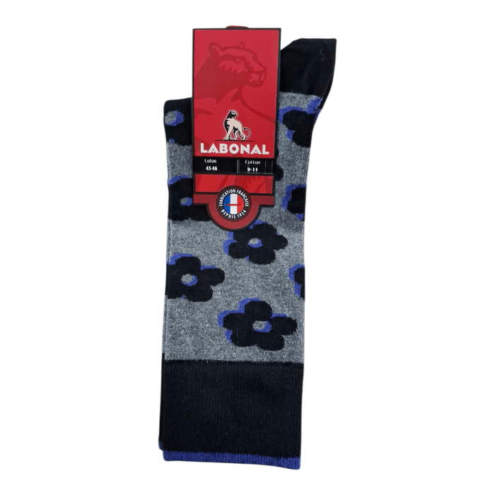 Chaussettes pour Homme en Coton - Touché doux - Gris/Noir - 43-46 (D0713)