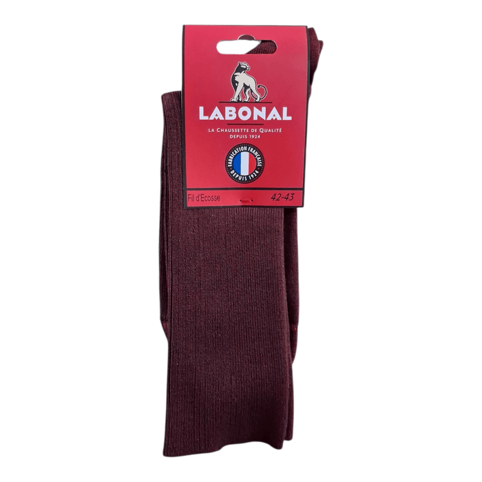 Chaussettes pour Homme en Fil d'Ecosse - Non comprimant - Bordeaux - 42-43 (D0714)