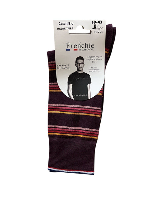 Chaussettes pour Homme en Coton - Produit éco-responsable - Mûre/Ocre - 39-42 (E0123)