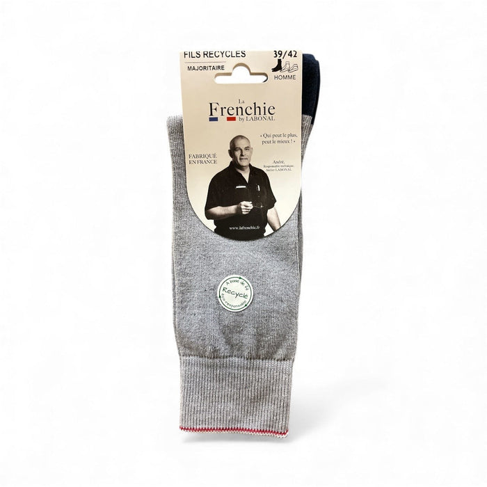 Chaussettes pour Homme en Coton - Produit éco-responsable - Bleu chiné - 39-42 (E0134)