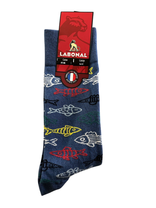 Chaussettes pour Homme en Coton - Touché doux - Bleu - 43-46 (E0214)