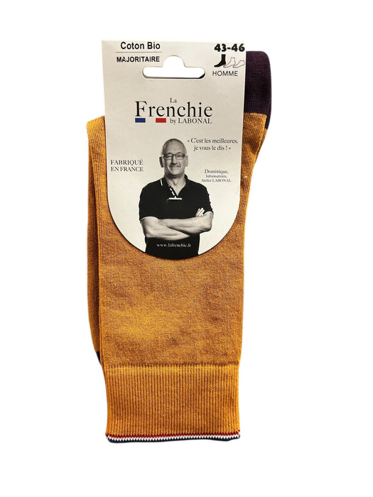 Chaussettes pour Homme en Coton - Produit éco-responsable - Ocre/Mûre - 43-46 (E0321)