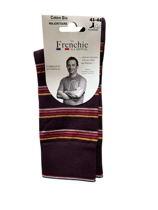 Chaussettes pour Homme en Coton - Produit éco-responsable - Mûre/Ocre - 43-46 (E0324)