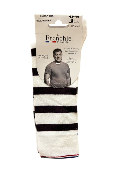 Chaussettes pour Homme en Coton - Produit éco-responsable - Blanc/Mûre - 43-46 (E0333)