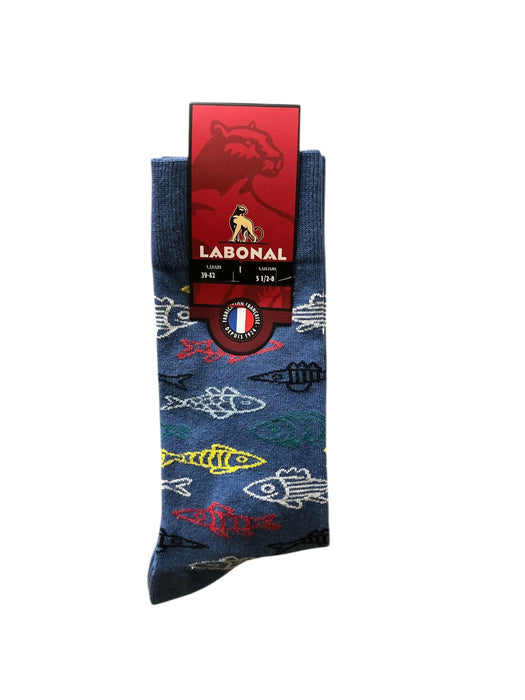 Chaussettes pour Homme en Coton - Touché doux - Bleu - 39-42 (E0431)